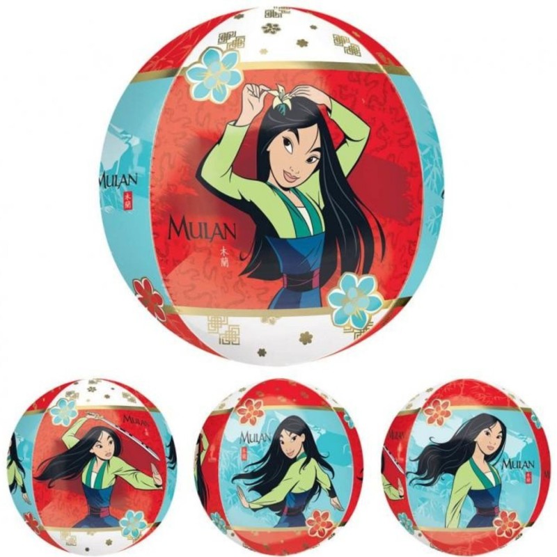 Foliowe Balony kolorowe z nadr. Mulan. 16" - 40 cm / 1 szt.(zapakowany)