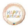 Foliowe Balony kolorowe z napis. "Happy Birthday" (METALLIC DOTS). 18" - 46 cm / 1 szt.