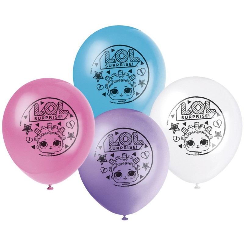 Zestaw różnokolorowych balonów 30cm LOL SURPRISE, 8 szt.
