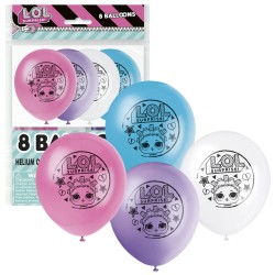Zestaw różnokolorowych balonów 30cm LOL SURPRISE, 8 szt.