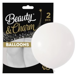 Balony Beauty&Charm, pastelowe białe / 61cm, 2 szt.