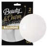 Balony Beauty&Charm, pastelowe białe / 61cm, 2 szt.