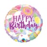 Foliowe Balony kolorowe z napisem "Happy Birthday". 18"- 46 cm / 1 szt.