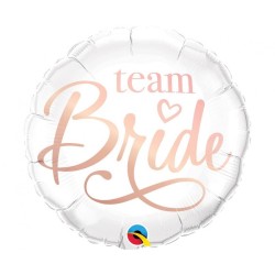 Foliowe Balony biały z napisem "Team Bride". 18"- 46 cm / 1 szt.