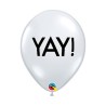 Lateksowe Balony przezroczyste z napis. "YAY!" 11" - 28 cm / 25 szt.