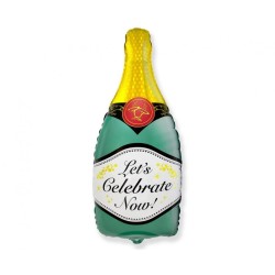 Foliowe Balony kolorowe w kształcie Butelki szampana. 24" - 61 cm / 1 szt.