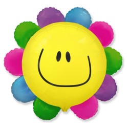 Foliowy balon kolorowy w kształcie kwiatka 24" - 61 cm. 1 szt.