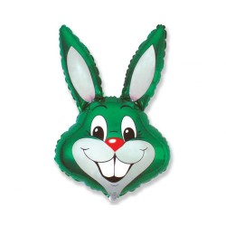 Foliowy balon zielony w kształcie "Królika" 24" - 61 cm. 1 szt.