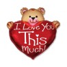 Foliowe Balony czerwone z napis. "I Love You This Much". 18" - 46 cm / 1 szt.