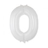 Balon foliowy biały "cyfra 0", 33,5"- 85 cm /1szt