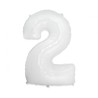 Balon foliowy biały "cyfra 2", 33,5"- 85 cm /1szt