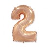 Balon foliowy różowo-złota "Cyfra 2", 33,5"- 85 cm / 1 szt