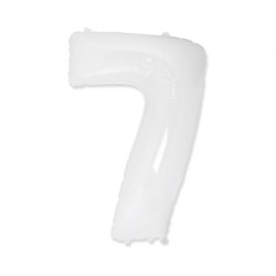 Balon foliowy biały "cyfra 7", 33,5"- 85 cm /1szt