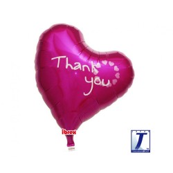 Foliowy Balony różowy z napis. "Thank you"(Serce). 14" - 35 cm / 1 szt.