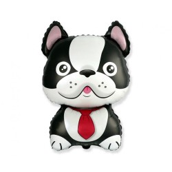 Foliowy balon czarny w kształcie "Buldoga" 24" - 61 cm. 1 szt.