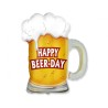 Foliowe Balony kolorowe z napis. "Happy Beer-Day". 18" - 46 cm / 1 szt.