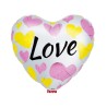 Foliowy Balony kolorowy z napis. "Love"(Serce). 25" - 62 cm / 1 szt.