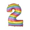 Balon foliowy kolorowy w kropki w kształcie "Cyfry 2", 27"- 69 cm / 1 szt
