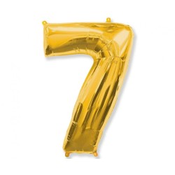 Balon foliowy beżowa Cyfra 7, 27"- 69 cm / 1 szt