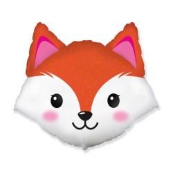 Foliowy balon czerwony w kształcie "Liska" 24" - 61 cm. 1 szt.