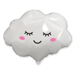Foliowy balon biały w kształcie Chmurki 24" - 61 cm. 1 szt.