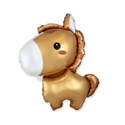 Foliowy balon brązowy w kształcie "Konika" 24" - 61 cm. 1 szt.