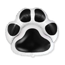 Foliowe Balony czarne w kształcie Łapki kota. 24" - 61 cm / 1 szt.