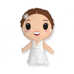 Foliowe Balony białe w kształcie Panny Młodej. 24" - 61 cm / 1 szt.