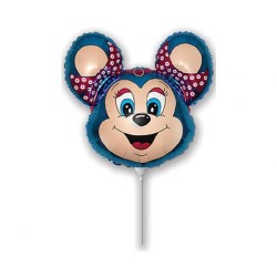 Kolorowy Balon foliowy na patyku 14" FX - "Babsy Mouse" (niebieska) 1 szt.