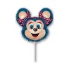 Kolorowy Balon foliowy na patyku 14" FX - "Babsy Mouse" (niebieska) 1 szt.