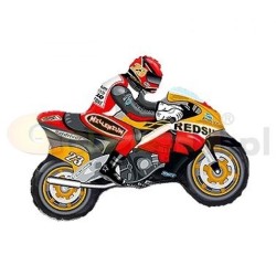 Foliowe Balony pomarańczowo-czerwone w kszta. Motor. 14" - 35 cm / 1 szt.