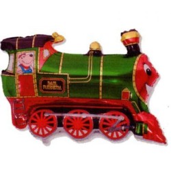 Foliowy balon zielony w kształcie "Pociągu" 14" - 35 cm. 1 szt.