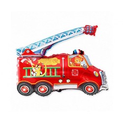 Foliowe Balony czerwony w kszta. Wóz strażacki. 14" - 35 cm / 1 szt.