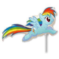 Foliowy balon niebieski w kształcie "kucyka Rainbow Dash" 14" - 35 cm. 1 szt.