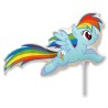 Foliowy balon niebieski w kształcie "kucyka Rainbow Dash" 14" - 35 cm. 1 szt.