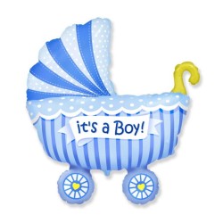 Foliowe Balony niebieskie z napis. "It's a Boy!". 14" - 35 cm / 1 szt.