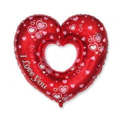 Foliowe Balony czerwone z napis. "I Love You". 18" - 46 cm / 1 szt.