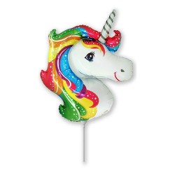 Foliowy balon kolorowy w kształcie "jednorożca" 14" - 35 cm. 1 szt.