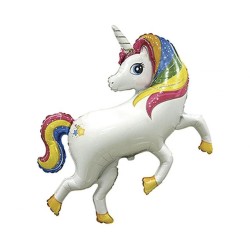 Foliowy balon kolorowy w kształcie "jednorożca" 14" - 35 cm. 1 szt.