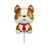 Foliowy balon brązowy w kształcie "Bulldoga" 14" - 35 cm. 1 szt.