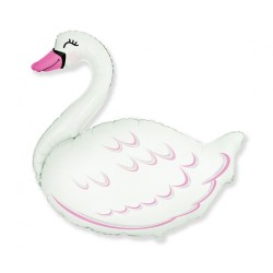 Foliowy balon biały w kształcie "łabędzia" 14" - 35 cm. 1 szt.