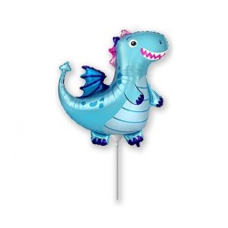 Foliowy balon niebieski w kształcie "smoka" 14" - 35 cm. 1 szt.