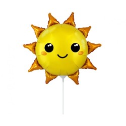 Foliowe Balony żółte w kszta. Słoneczko. 14" - 35 cm / 1 szt.  Słoneczko