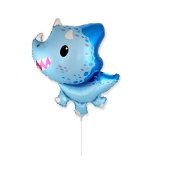 Foliowy balon niebieski w kształcie "dinozaura" 14" - 35 cm. 1 szt.