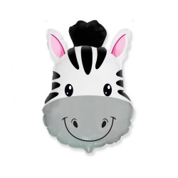 Kolorowy Balon foliowy 14" FX - Zebra (głowa) 1 szt. 35 cm.