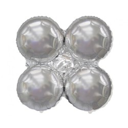Balon foliowy srebrna podstawa do balonów pompowanych powietrzem, 22"- 56 cm /1szt