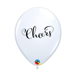 Lateksowe Balony przezroczyste z napis. "Cheers" 11" - 28 cm / 25 szt.