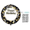 Foliowe Balony złoto-srebrne z napisem "Happy Birthday"(Grochy). 18"- 46 cm / 1 szt.