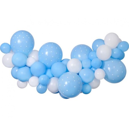 Dwukolorowa Girlanda balonowa DIY Baby Blue, 65 szt.