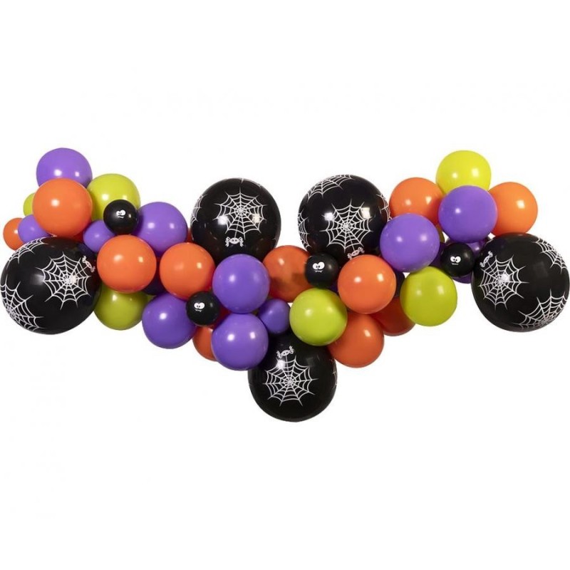 Wielokolorowa Girlanda balonowa DIY Halloween (tradycyjna), 65 szt.
